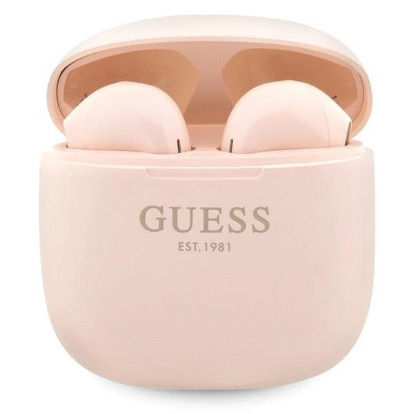 Guess Classic EST Logo TWS Bluetooth headphones + docking station - pinkeng