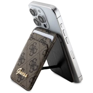 Guess Wallet Card Slot Stand GUWMSHG4SHW case - brown MagSafe 4G Classic Logoeng