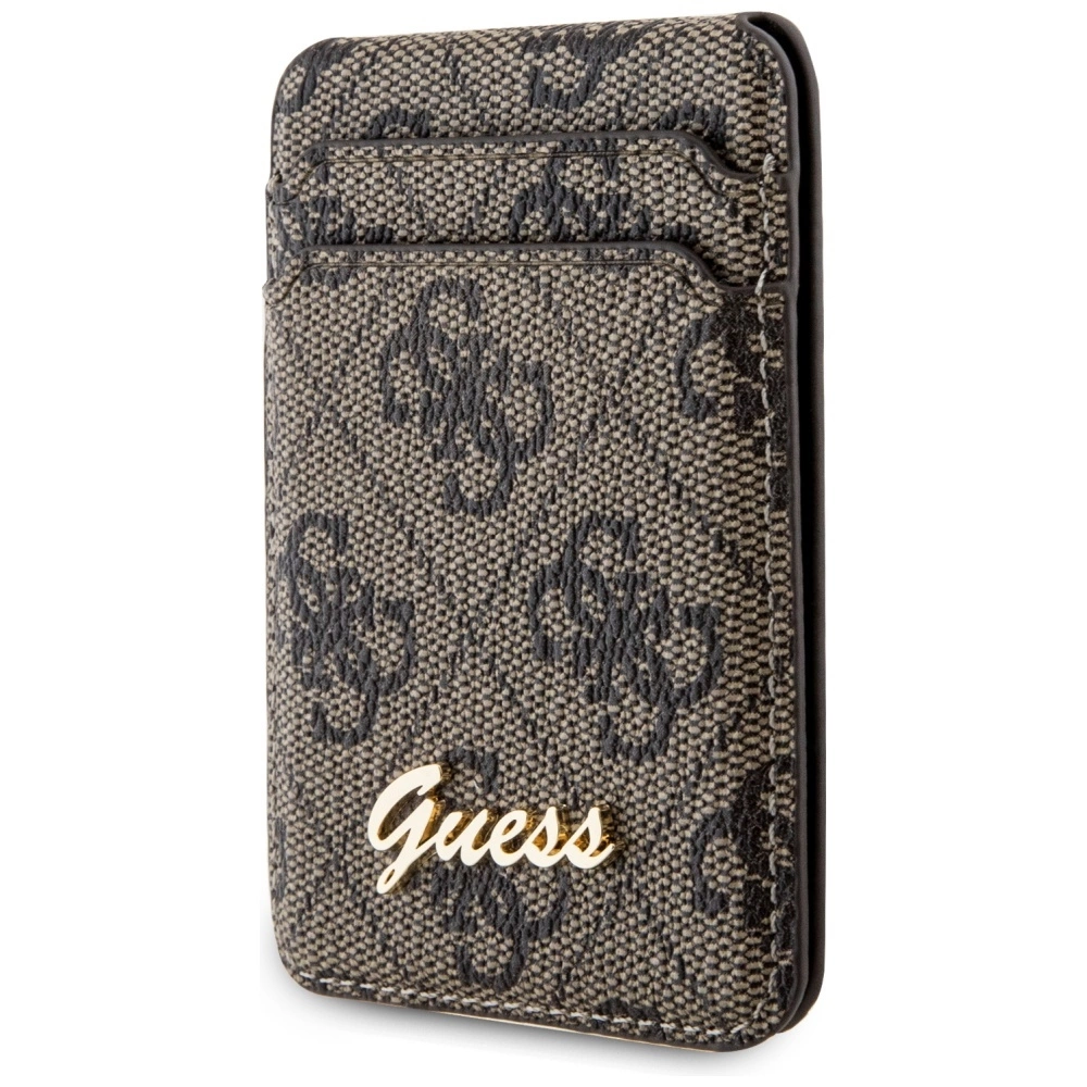 Guess Wallet Card Slot Stand GUWMSHG4SHW case - brown MagSafe 4G Classic Logoeng