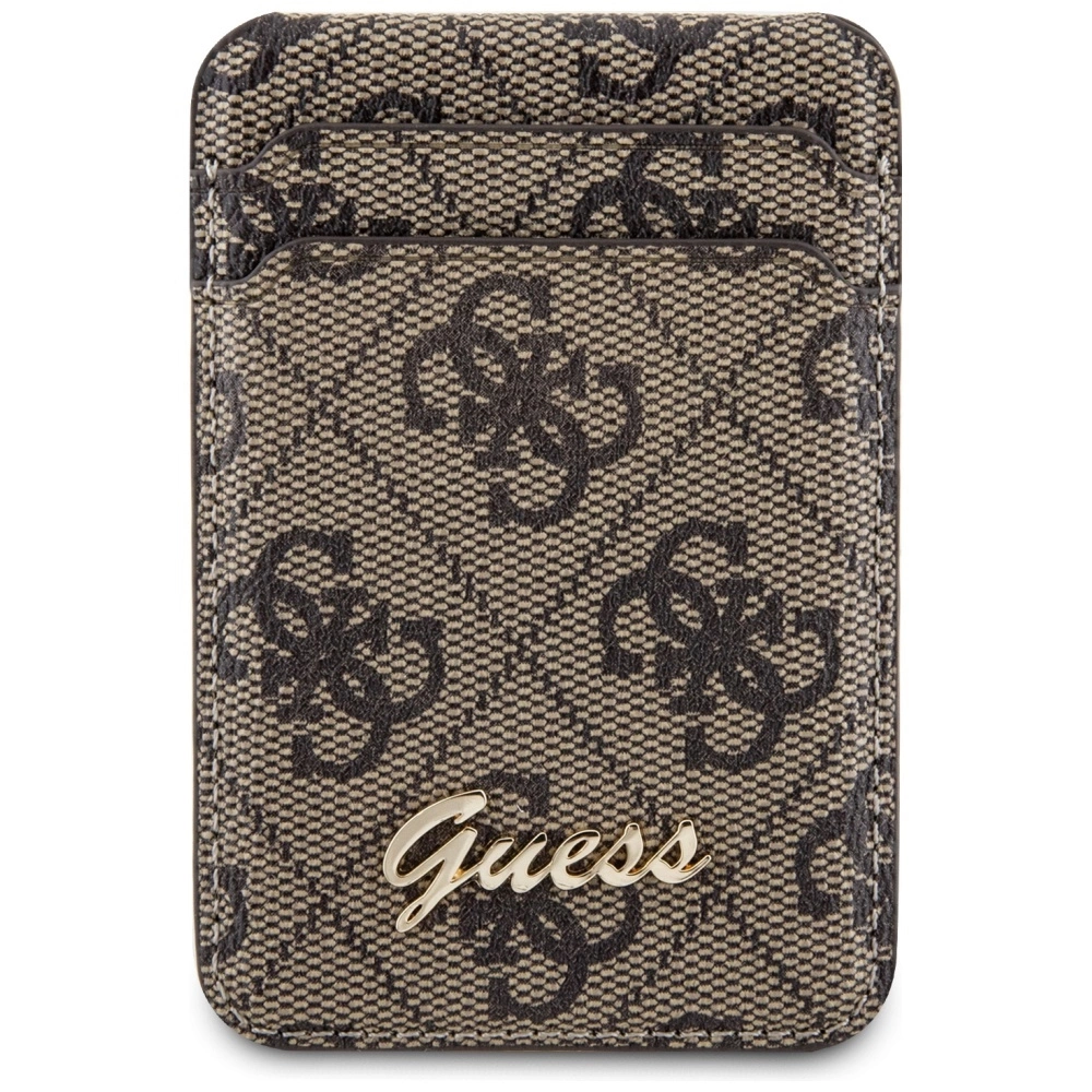 Guess Wallet Card Slot Stand GUWMSHG4SHW case - brown MagSafe 4G Classic Logoeng