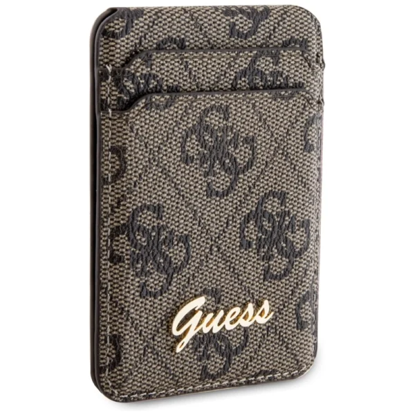 Guess Wallet Card Slot Stand GUWMSHG4SHW case - brown MagSafe 4G Classic Logoeng