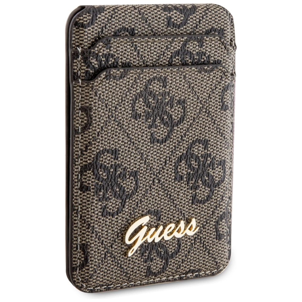 Guess Wallet Card Slot Stand GUWMSHG4SHW case - brown MagSafe 4G Classic Logoeng