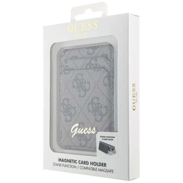 Guess Wallet Card Slot Stand GUWMSHG4SHW case - brown MagSafe 4G Classic Logoeng