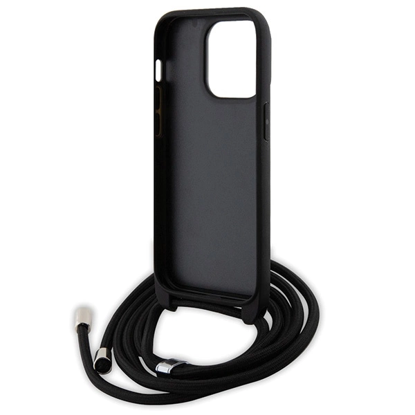 Karl Lagerfeld KLHCP13LSAKCPSK case for iPhone 13 Pro / 13 hardcase - black Crossbody Saffiano Metal Pin Karl&Choupetteeng
