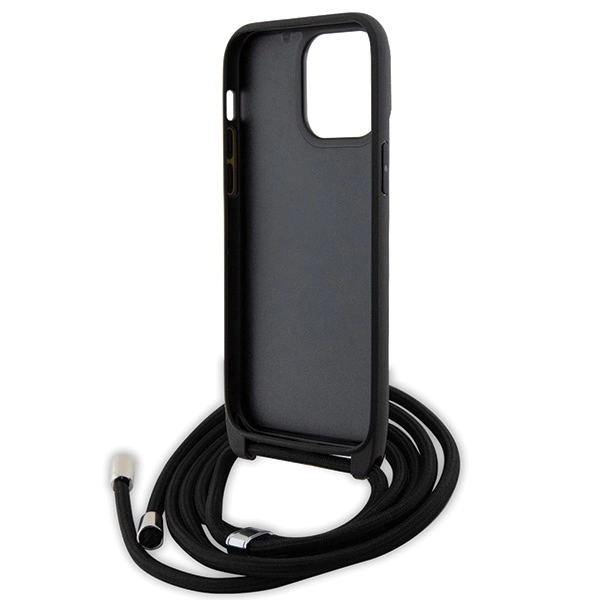 Karl Lagerfeld KLHCP14XSAKCPSK case for iPhone 14 Pro Max 6.7" hardcase - black Crossbody Saffiano Metal Pin Karl&Choupetteeng
