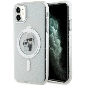 Karl Lagerfeld KLHMN61HGKCNOT case for iPhone 11 / Xr - transparent hardcase Karl&Choupette Glitter MagSafeeng