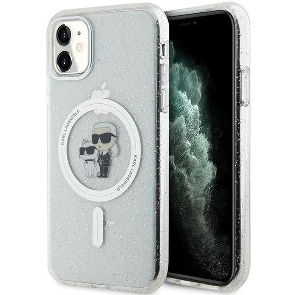 Karl Lagerfeld KLHMN61HGKCNOT case for iPhone 11 / Xr - transparent hardcase Karl&Choupette Glitter MagSafeeng