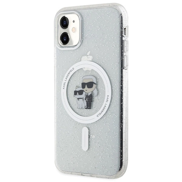 Karl Lagerfeld KLHMN61HGKCNOT case for iPhone 11 / Xr - transparent hardcase Karl&Choupette Glitter MagSafeeng