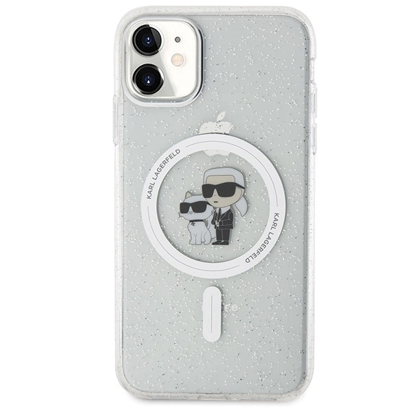 Karl Lagerfeld KLHMN61HGKCNOT case for iPhone 11 / Xr - transparent hardcase Karl&Choupette Glitter MagSafeeng