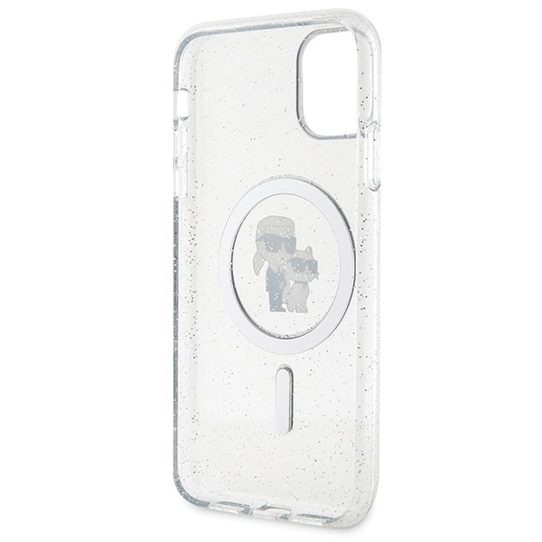 Karl Lagerfeld KLHMN61HGKCNOT case for iPhone 11 / Xr - transparent hardcase Karl&Choupette Glitter MagSafeeng