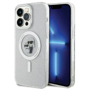 Karl Lagerfeld KLHMP14XHGKCNOT case for iPhone 14 Pro Max 6.7" - transparent hardcase Karl&Choupette Glitter MagSafeeng