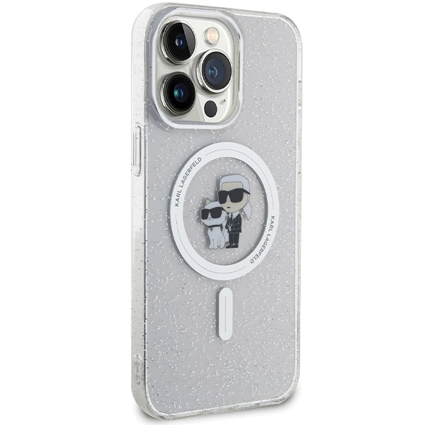 Karl Lagerfeld KLHMP14XHGKCNOT case for iPhone 14 Pro Max 6.7" - transparent hardcase Karl&Choupette Glitter MagSafeeng