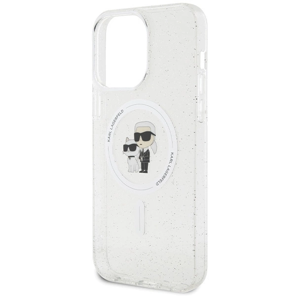 Karl Lagerfeld KLHMP14XHGKCNOT case for iPhone 14 Pro Max 6.7" - transparent hardcase Karl&Choupette Glitter MagSafeeng