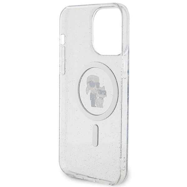 Karl Lagerfeld KLHMP14XHGKCNOT case for iPhone 14 Pro Max 6.7" - transparent hardcase Karl&Choupette Glitter MagSafeeng