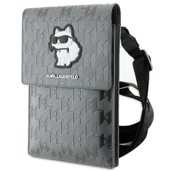 Karl Lagerfeld Case KLWBSAKHPCG Handbag - Silver Saffiano Monogram Choupetteeng