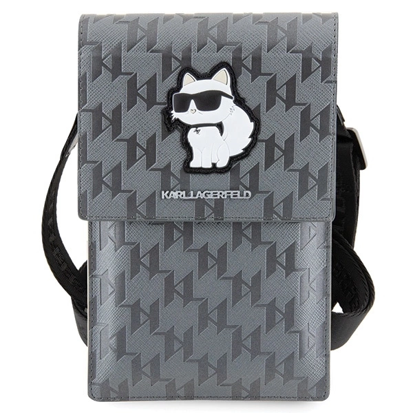 Karl Lagerfeld Case KLWBSAKHPCG Handbag - Silver Saffiano Monogram Choupetteeng
