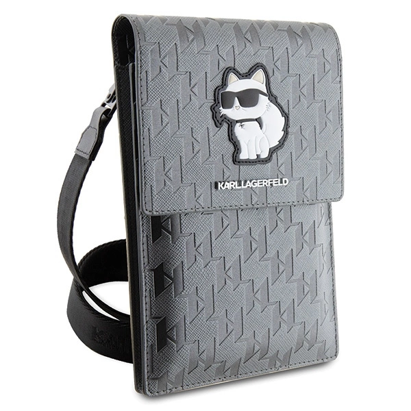 Karl Lagerfeld Case KLWBSAKHPCG Handbag - Silver Saffiano Monogram Choupetteeng