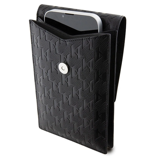 Karl Lagerfeld Case KLWBSAKHPCK Handbag - Black Saffiano Monogram Choupetteeng
