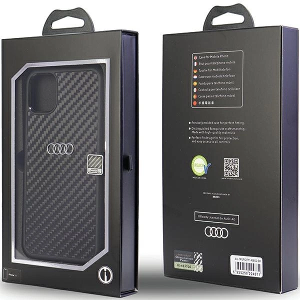 Audi Carbon Fiber iPhone 11 / Xr 6.1" black/black hardcase AU-TPUPCIP11-R8/D2-BKeng