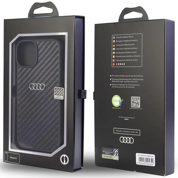 Audi Carbon Fiber iPhone 12/12 Pro 6.1" black/black hardcase AU-TPUPCIP12P-R8/D2-BKeng