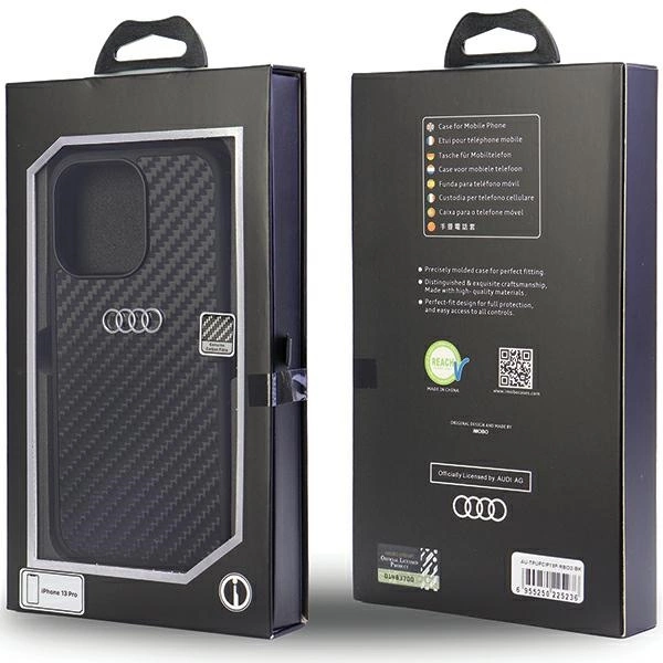 Audi Carbon Fiber iPhone 13 Pro / 13 6.1" black/black hardcase AU-TPUPCIP13P-R8/D2-BKeng