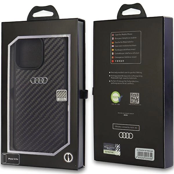 Audi Carbon Fiber iPhone 14 Pro 6.1" black/black hardcase AU-TPUPCIP14P-R8/D2-BKeng