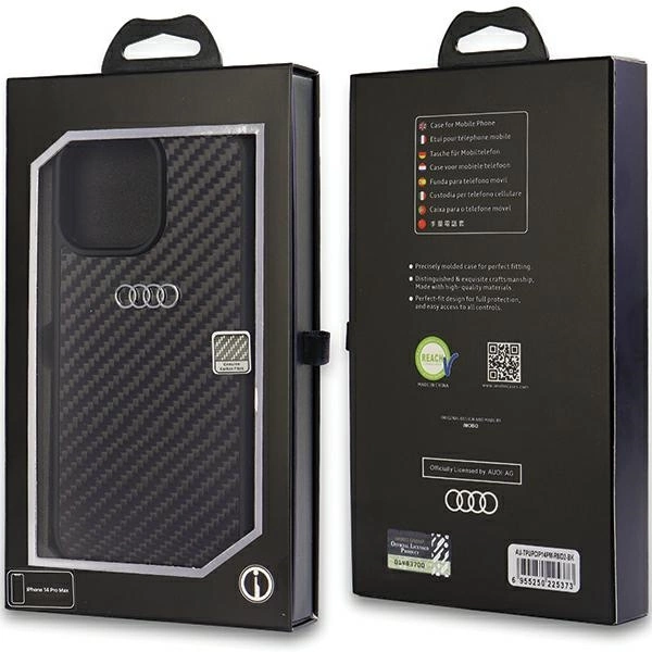 Audi Carbon Fiber iPhone 14 Pro Max 6.7" black/black hardcase AU-TPUPCIP14PM-R8/D2-BKeng