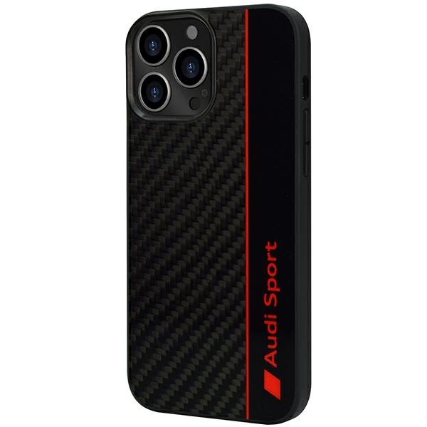 Audi Carbon Fiber Stripe iPhone 13 Pro / 13 6.1" black/black hardcase AUS-TPUPCIP13P-R8/D1-BKeng