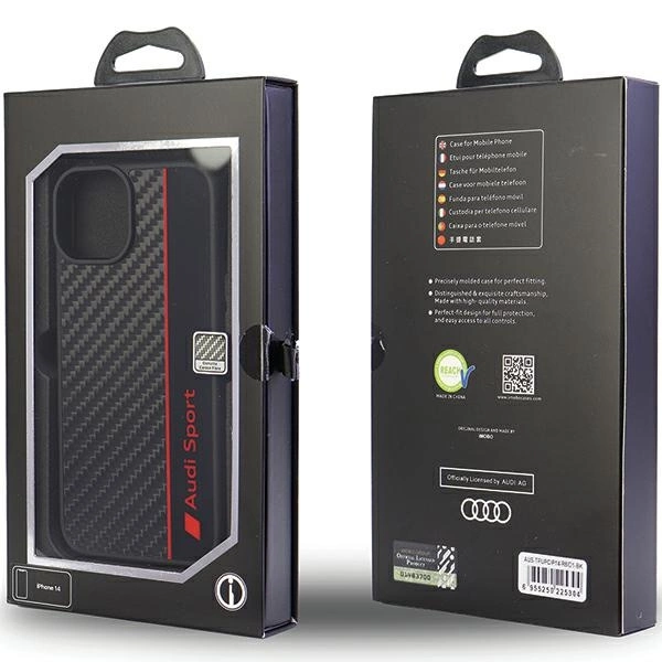 Audi Carbon Fiber Stripe iPhone 14 6.1" black/black hardcase AUS-TPUPCIP14-R8/D1-BKeng