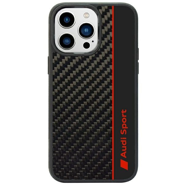 Audi Carbon Fiber Stripe iPhone 14 Pro Max 6.7" black/black hardcase AUS-TPUPCIP14PM-R8/D1-BKeng