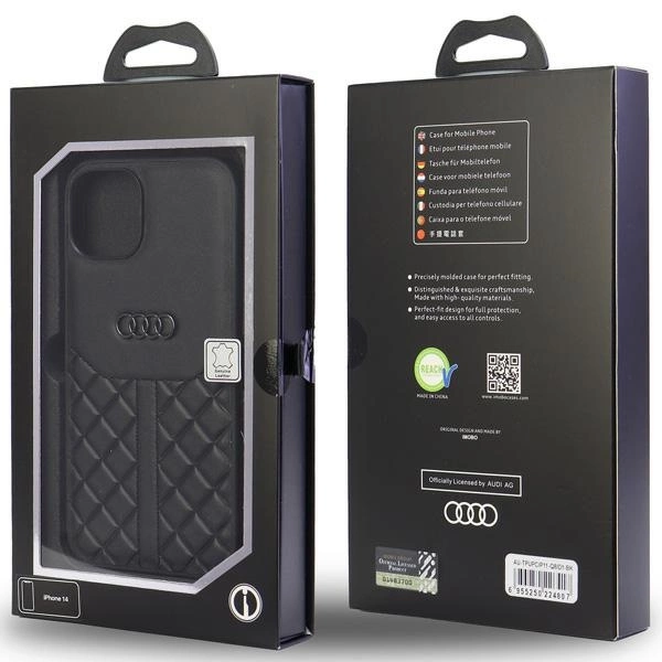 Audi Genuine Leather iPhone 11 / Xr 6.1" black/black hardcase AU-TPUPCIP11R-Q8/D1-BKeng