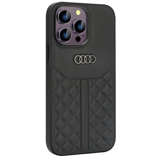 Audi Genuine Leather case for iPhone 14 Pro Max 6.7" - black AU-TPUPCIP14PM-Q8/D1-BKeng