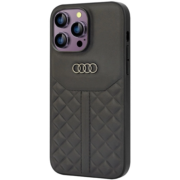 Audi Genuine Leather case for iPhone 14 Pro Max 6.7" - black AU-TPUPCIP14PM-Q8/D1-BKeng