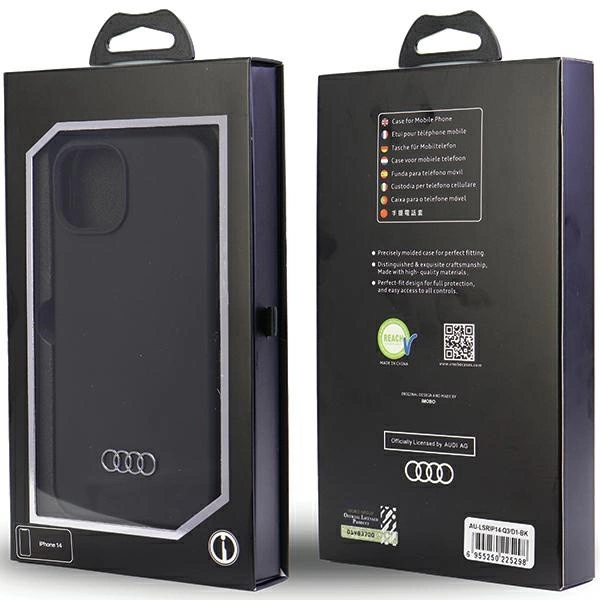 Audi Silicone Case iPhone 14 6.1" black/black hardcase AU-LSRIP14-Q3/D1-BKeng