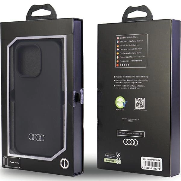 Audi Silicone Case iPhone 14 Pro 6.1" black/black hardcase AU-LSRIP14P-Q3/D1-BKeng