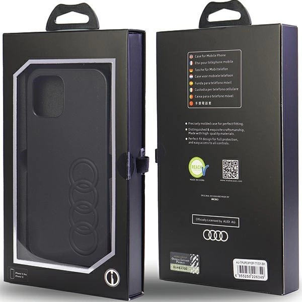 Audi Synthetic Leather iPhone 12/12 Pro 6.1" black/black hardcase AU-TPUPCIP12P-TT/D1-BKeng