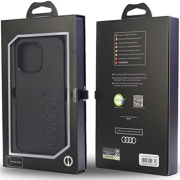 Audi Synthetic Leather iPhone 13 Pro / 13 6.1" black/black hardcase AU-TPUPCIP13P-TT/D1-BKeng