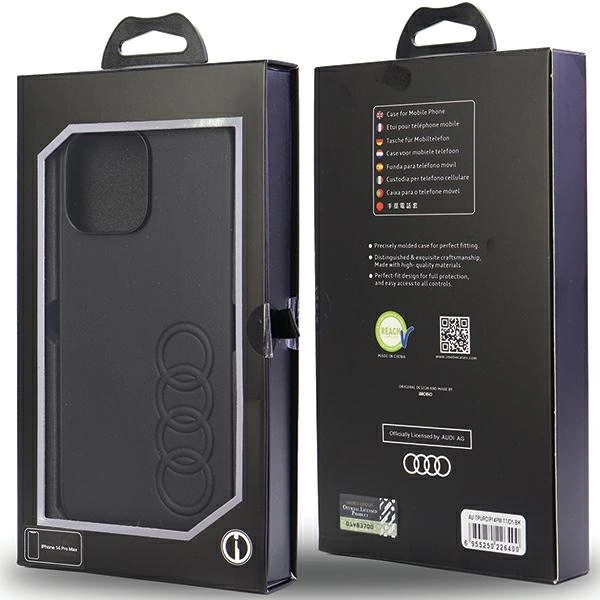 Audi Synthetic Leather iPhone 14 Pro Max 6.7" black/black hardcase AU-TPUPPCIP14PM-TT/D1-BKeng