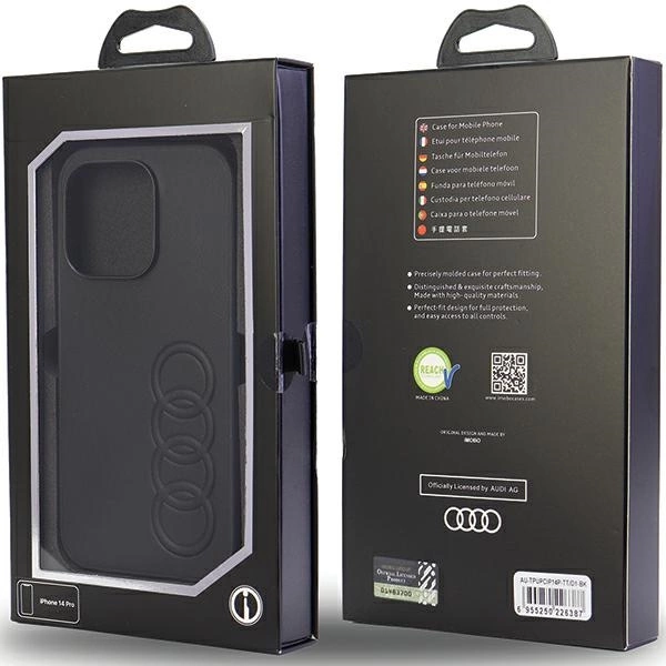 Audi Synthetic Leather iPhone 14 Pro 6.1" black/black hardcase AU-TPUPPCIP14P-TT/D1-BKeng