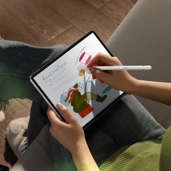 Baseus Smooth Writing 2 stylus with active tip for iPad + USB-A - Lightning cable and replaceable tip - whiteeng