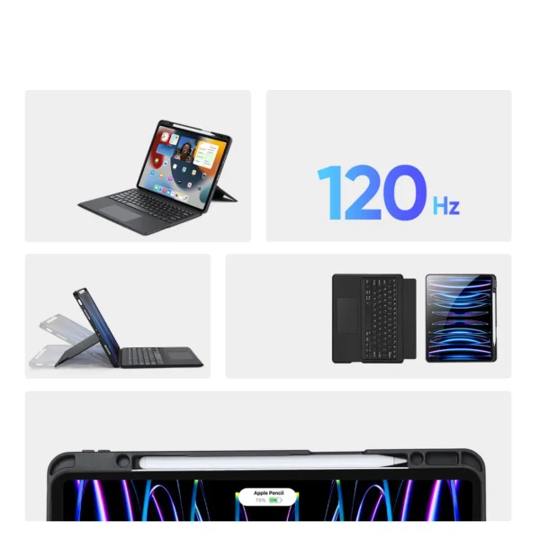 Dux Ducis DK Series Bluetooth Keyboard Case for Apple iPad Pro 12.9 (2020/2021/2022) - Blackeng