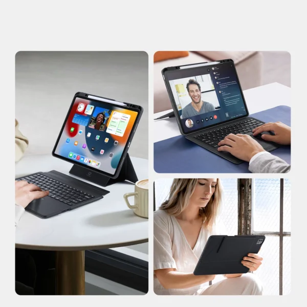 Dux Ducis DK Series Bluetooth Keyboard Case for Apple iPad Pro 12.9 (2020/2021/2022) - Blackeng