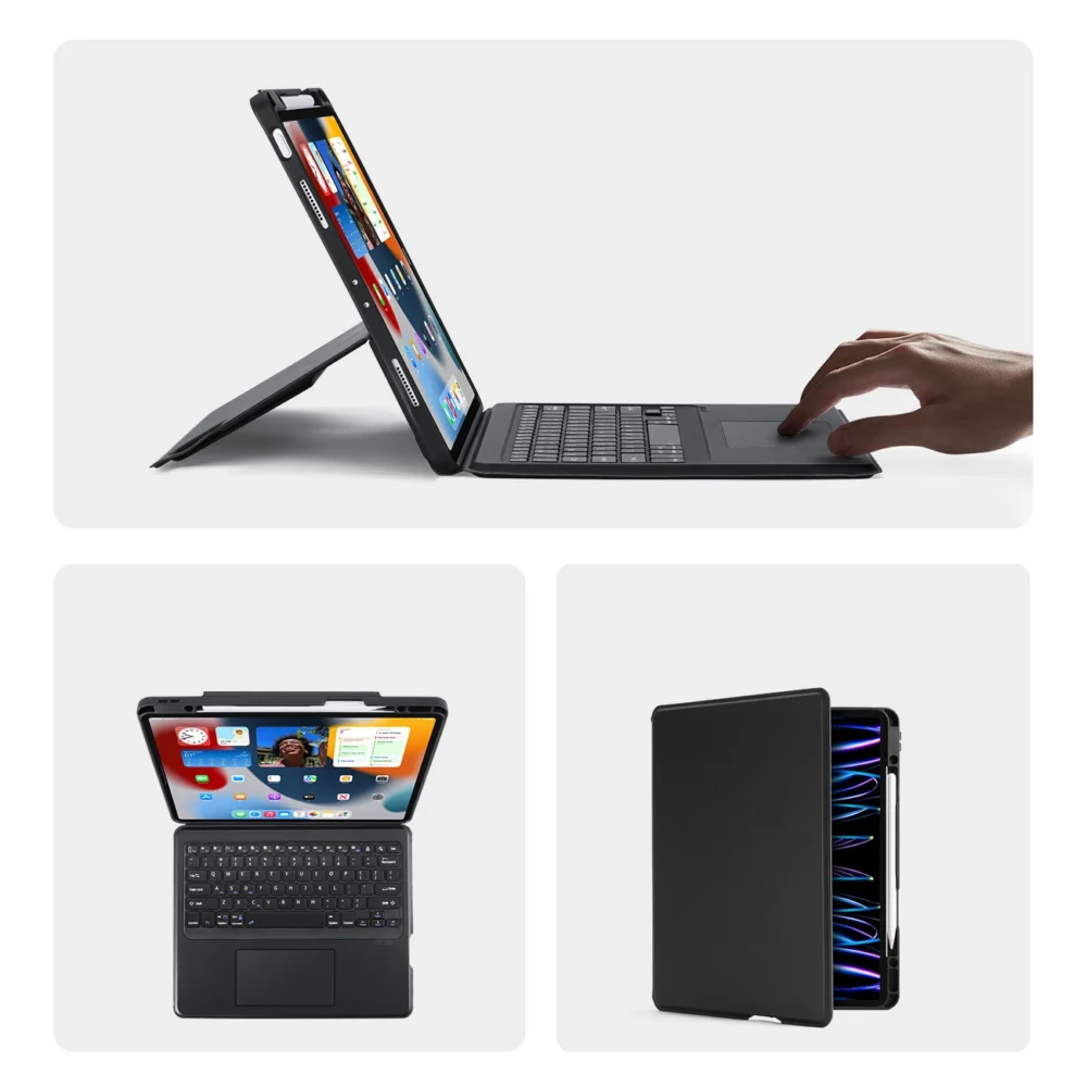 Dux Ducis DK Series Bluetooth Keyboard Case for Apple iPad Pro 12.9 (2020/2021/2022) - Blackeng