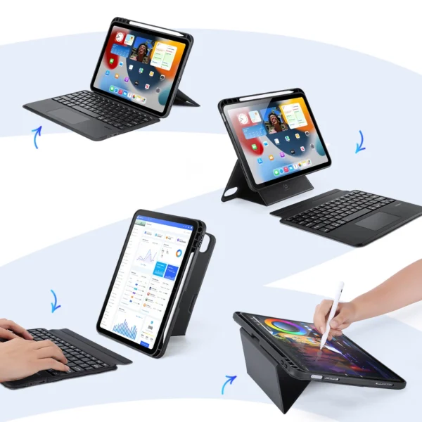 Dux Ducis DK Series Bluetooth Keyboard Case for Apple iPad 10 (2022) - Blackeng