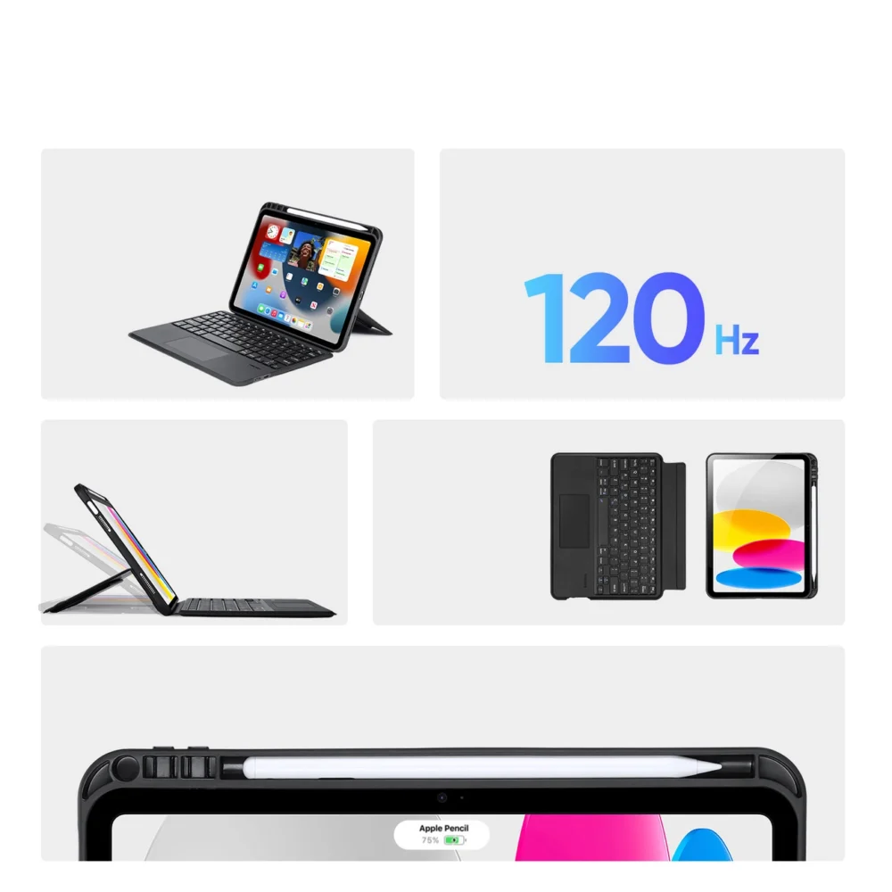 Dux Ducis DK Series Bluetooth Keyboard Case for Apple iPad 10 (2022) - Blackeng