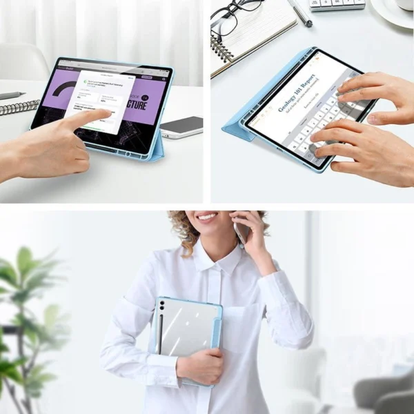 Dux Ducis Toby case with flip stand for Samsung Galaxy Tab S9 FE - blueeng