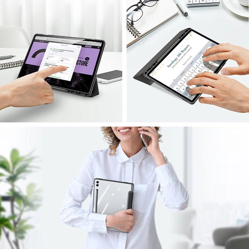 Dux Ducis Toby case with flip stand for Samsung Galaxy Tab S9 FE Plus - blackeng