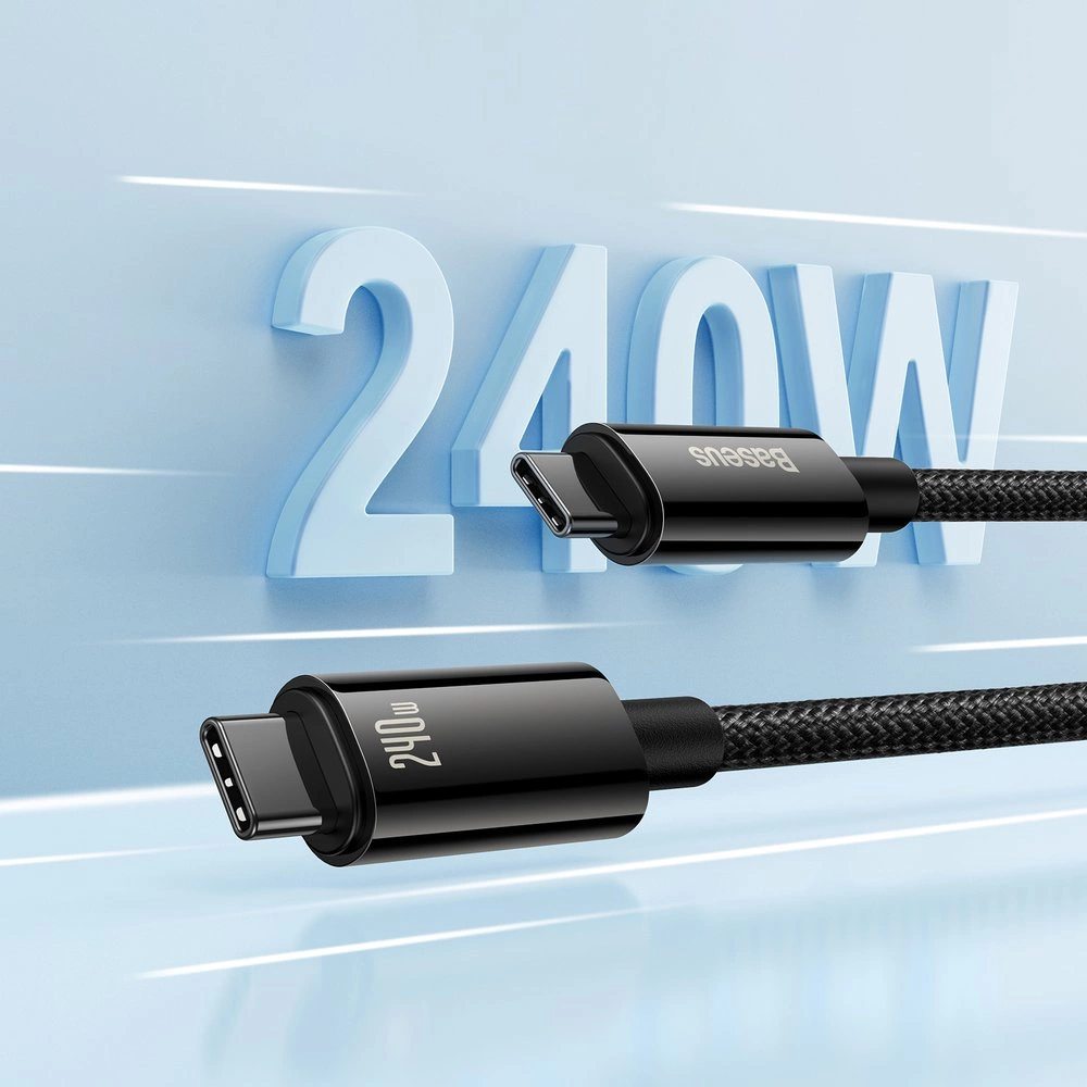 [RETURNED ITEM] Cable USB C - USB C 480Mb/s 240W 3m Baseus Tungsten Gold CAWJ040101 - blackeng
