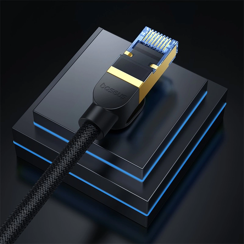 Baseus fast internet cable RJ45 cat.7 10Gbps 15m braided blackeng