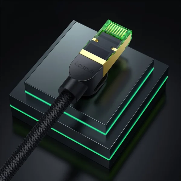 Baseus fast RJ45 cat. network cable. 8 40Gbps 8m braided blackeng